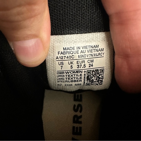 Converse Women's Chuck Taylor All Star Lift Hi Tweed Fabric BLACK WHITE Size 7 - Picture 11 of 11